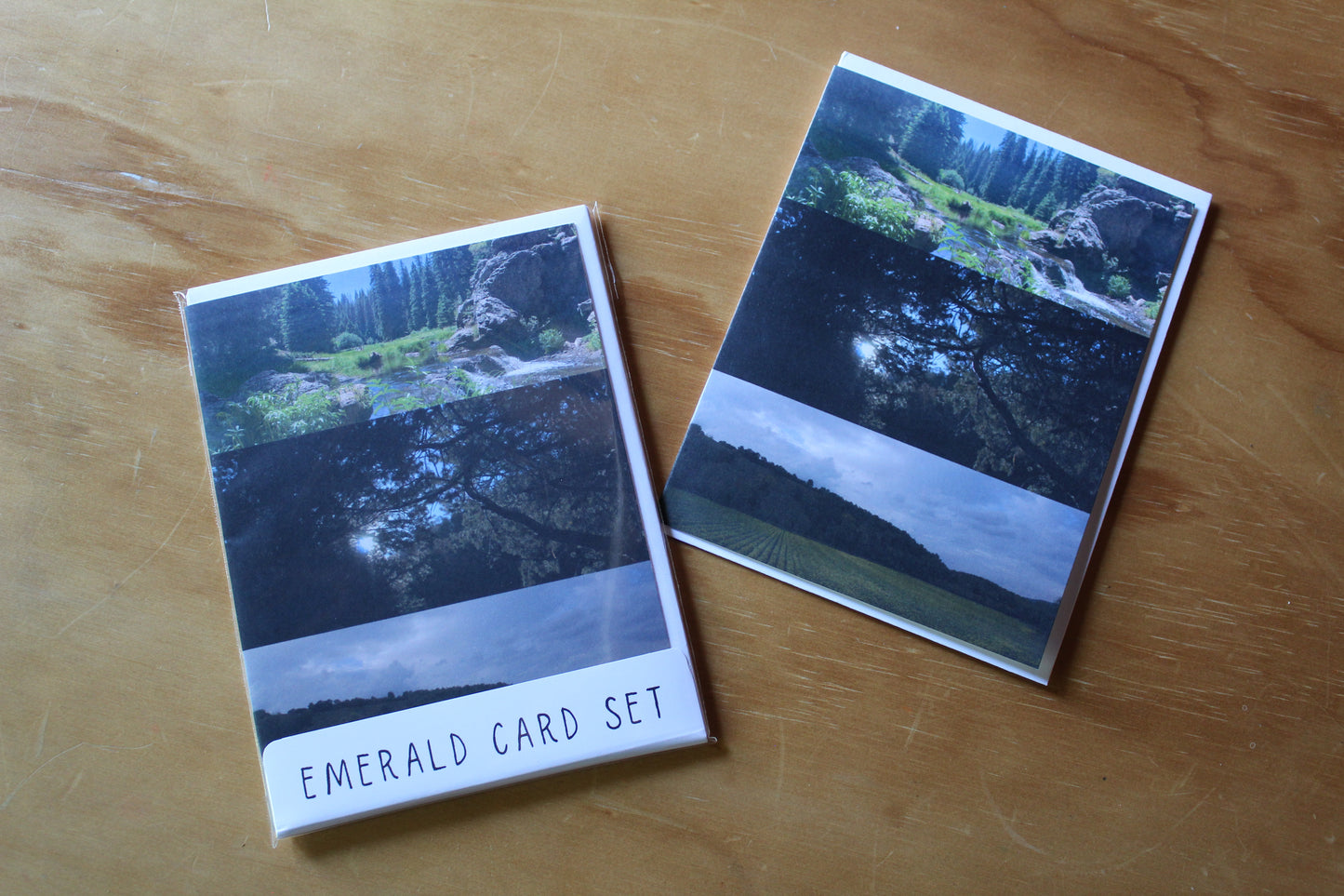 emerald card set - 3 green images of nature