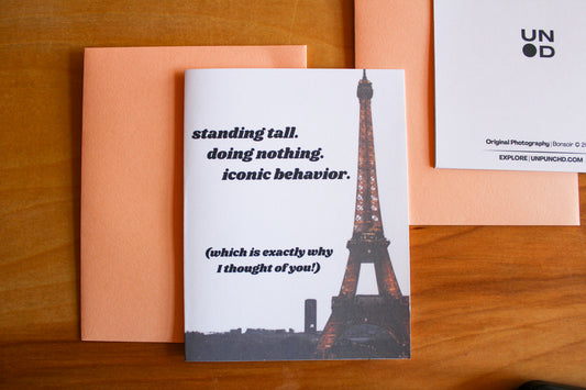 Eiffel Tower greeting card with peach envelope