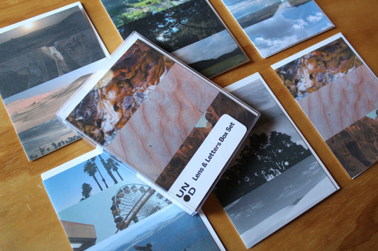 Lens & Letters Box Set featuring all of the cards displayed